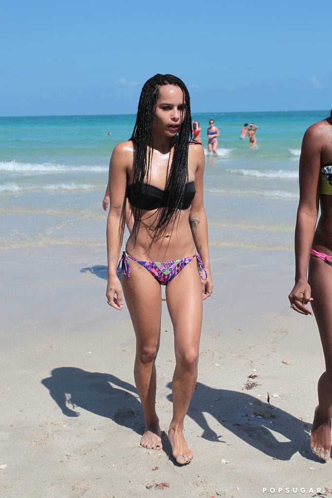 Zoe Kravitz on the Beach in Miami Pictures.