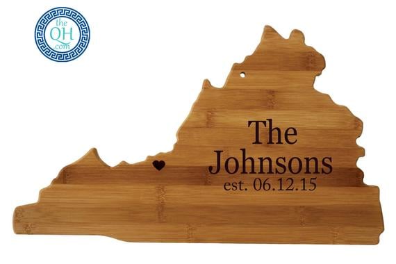 Virginia State Shaped Cutting Board