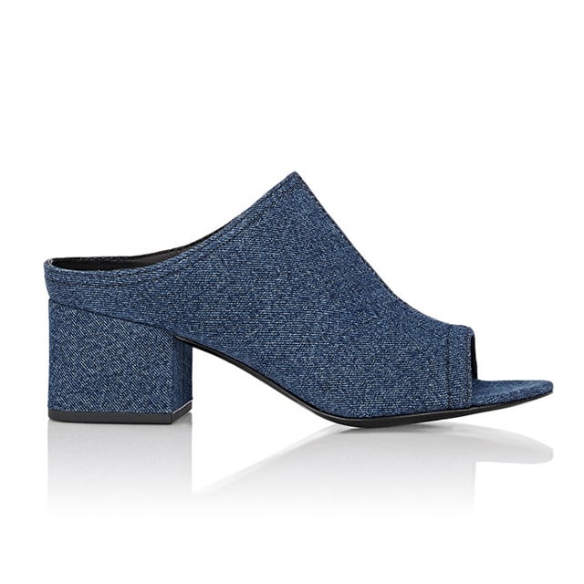 3.1 Phillip Lim Denim "Cube" Mules ($425)
