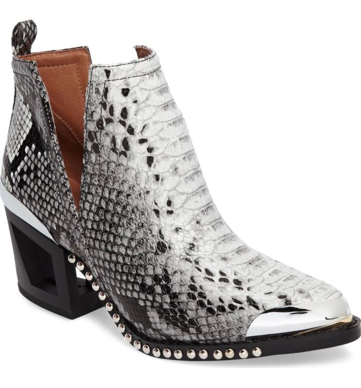 snakeskin booties no heel