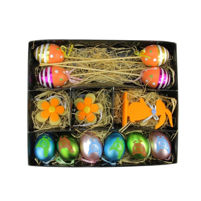 Metallic Easter Egg, Flower, and Bunny Spring Decorations