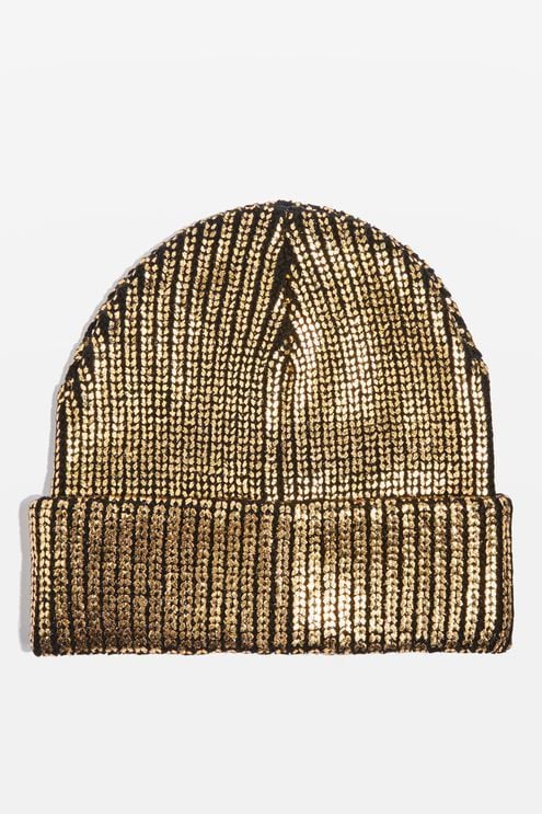 Gold Foil Beanie Hat