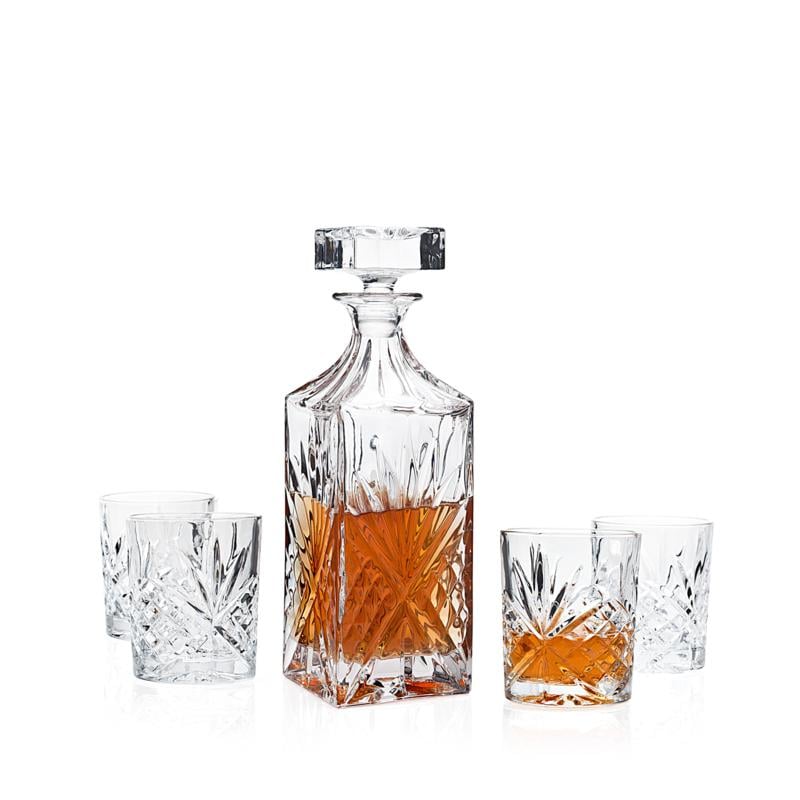 Jeffrey Banks 5-Piece Dublin Crystal Whiskey Set