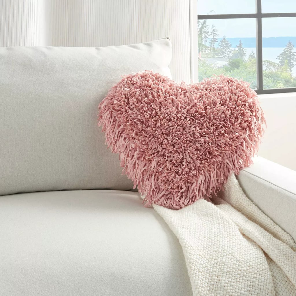 Mina Victory Frame Heart Shag Throw Pillow