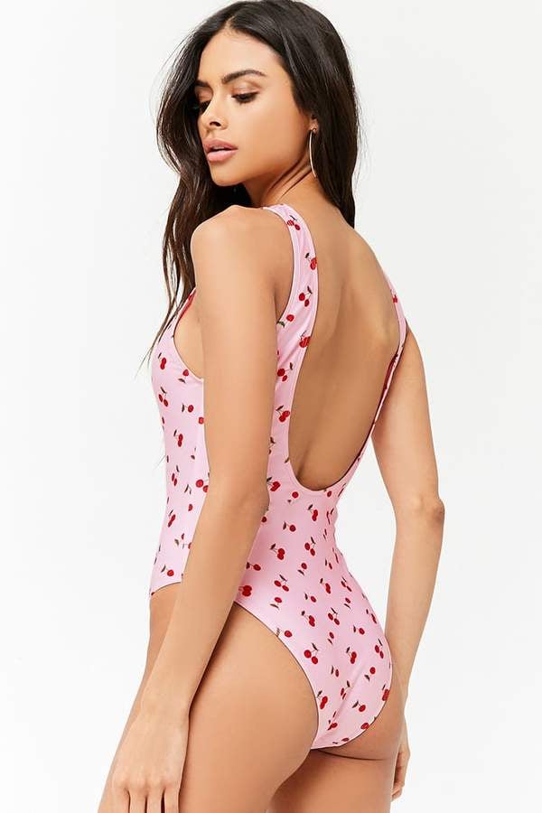 Forever 21 Cherry Print One-Piece Swimsuit