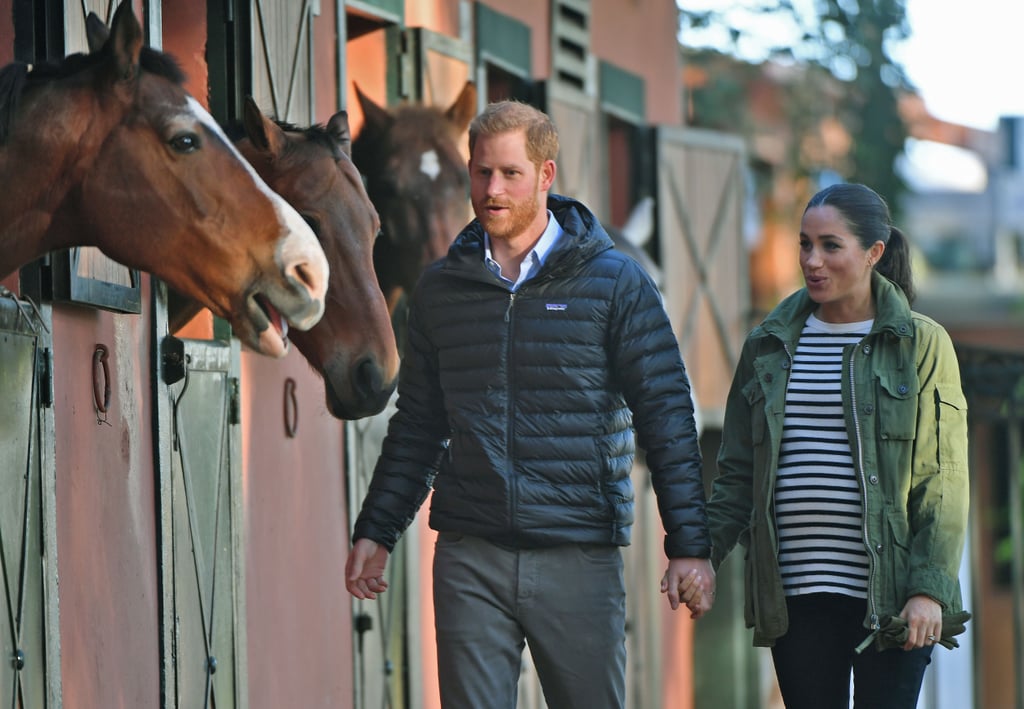 Meghan and Harry With Horses on Morocco Tour February 2019