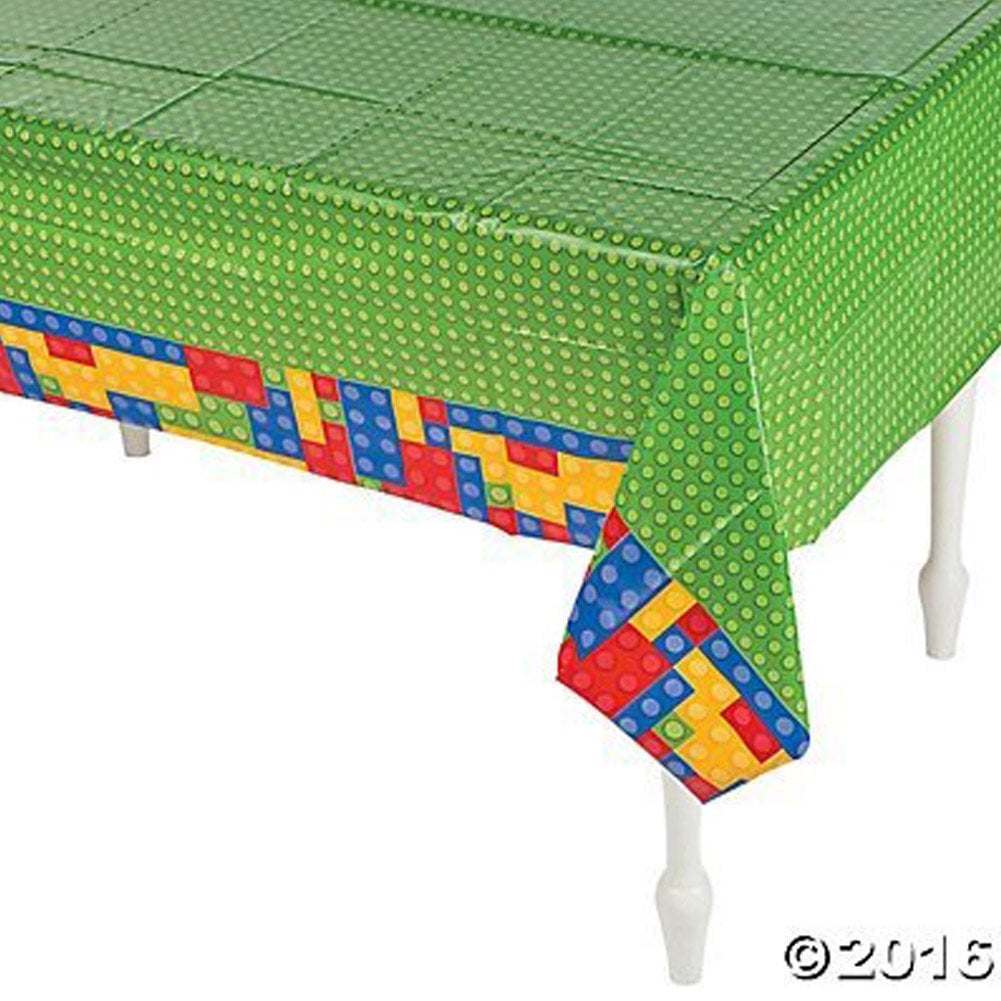 Plastic Color Brick Party Tablecloth
