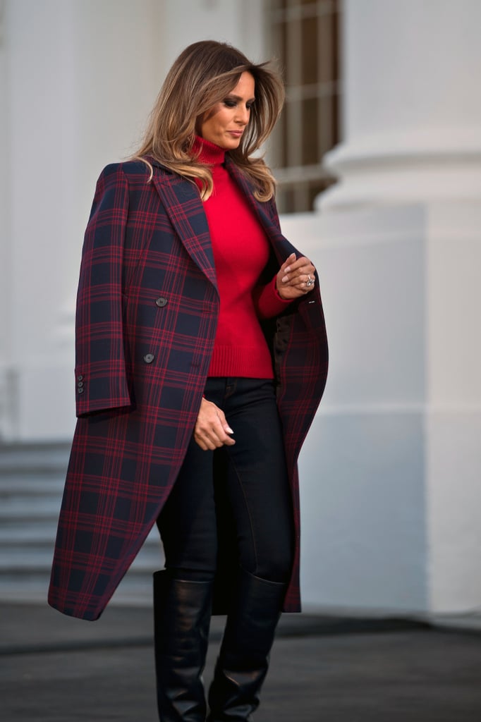 Melania Trump's Plaid Calvin Klein Coat