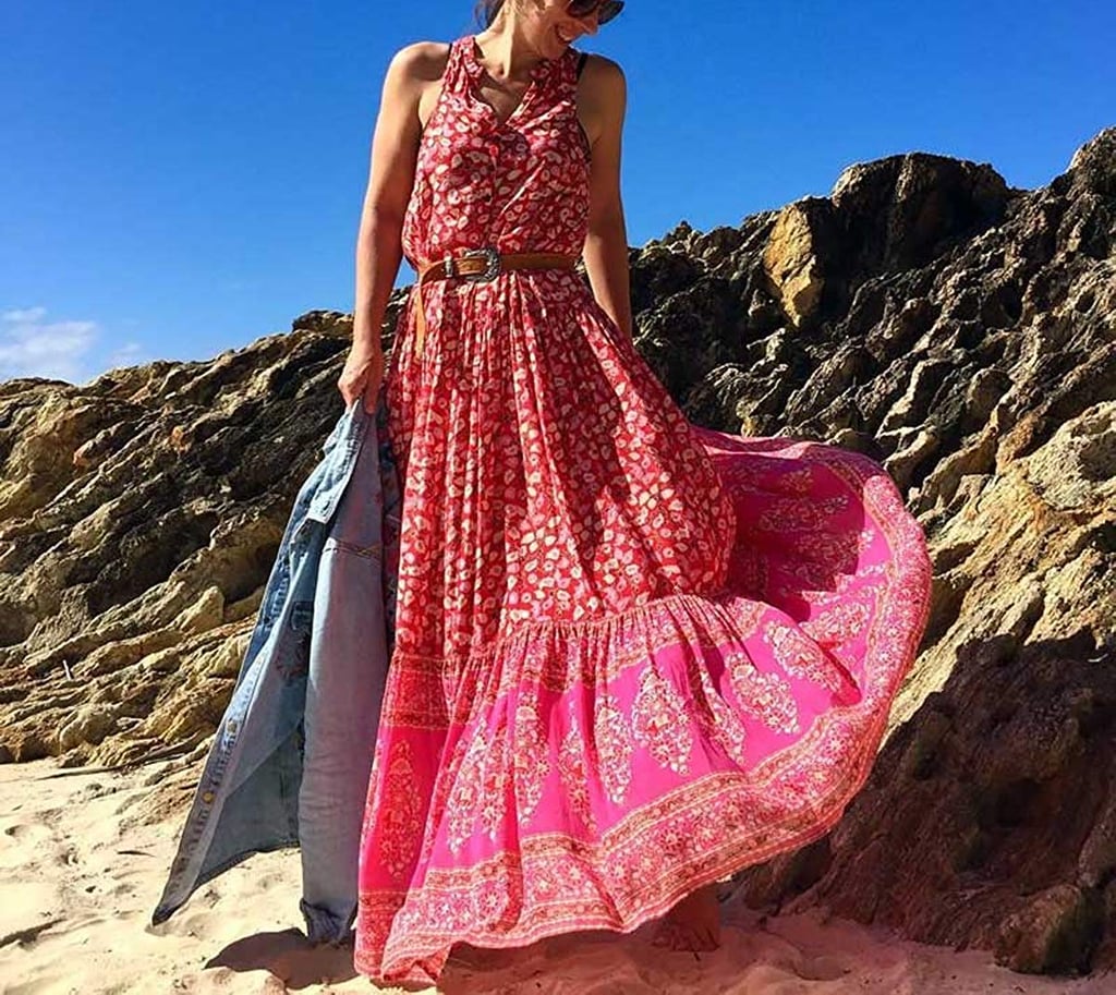 R.Vivimos Sleeveless Floral Print Maxi Dress