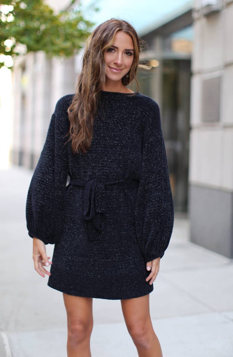 Something Navy Shimmer Sweater Dress