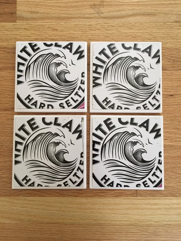 White Claw Ceramic Coasters