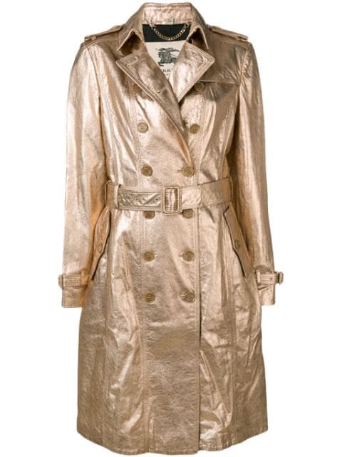 Burberry 1990's Double-Breasted Metallic Coat
