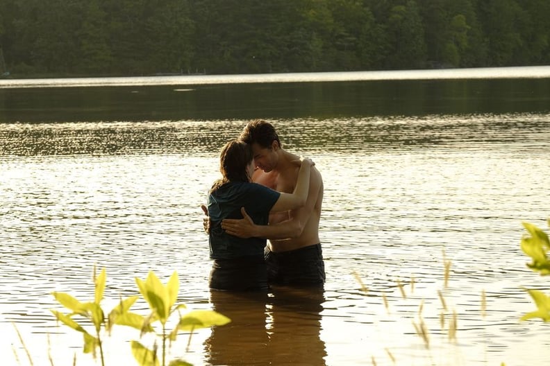 Here she is cuddling in water that is probably freezing.