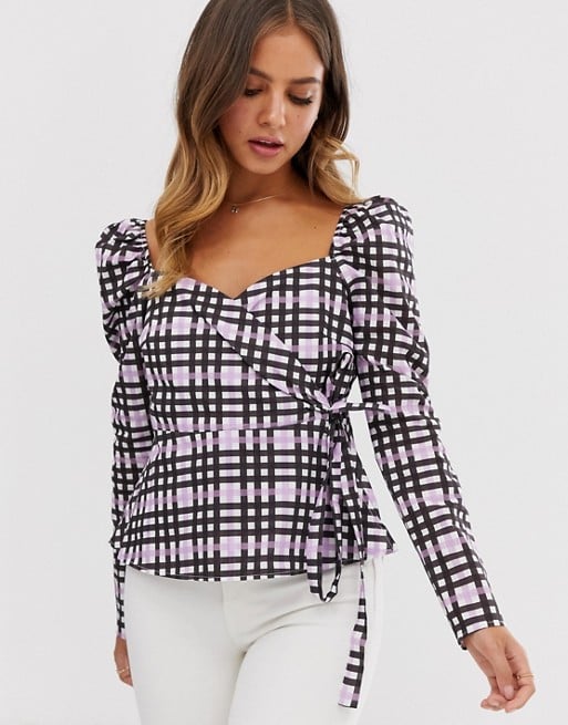 ASOS Design Long Sleeve Wrap Top