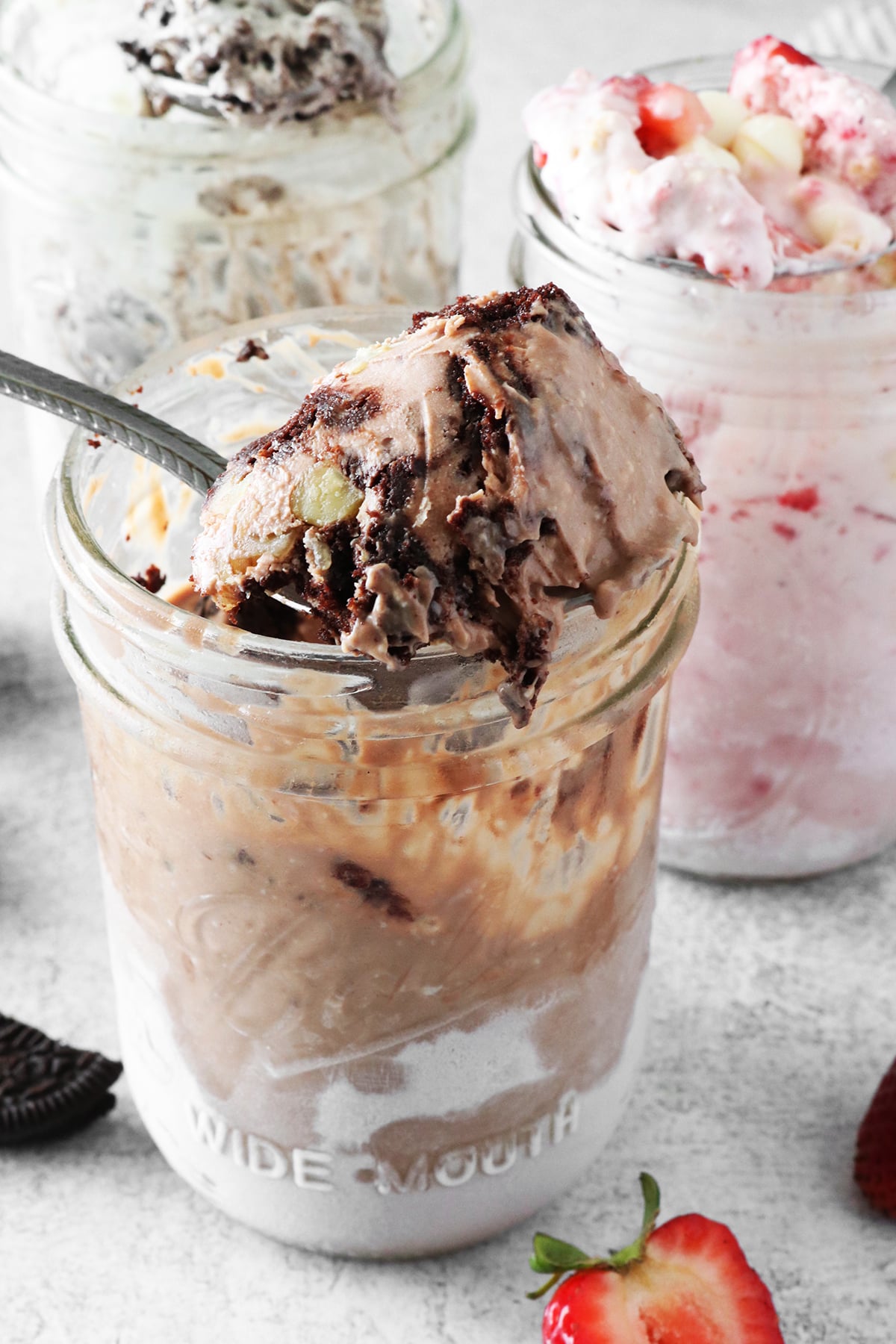 Chocolate Nutella mason jar ice cream