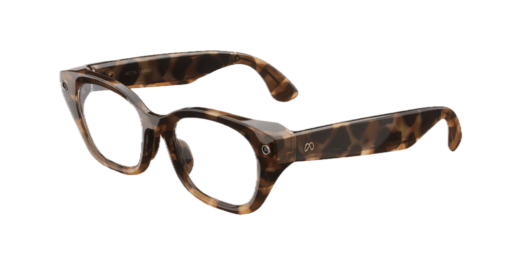 Meta Capri ($299)
One of my all-time favorite shapes is a chunky cat-eye. No matter what outfit I have on or what event I'm going to, they instantly make me feel put together. This tortoiseshell design perfectly hides two 3K-resolution cameras on either side to capture content any time or anywhere.