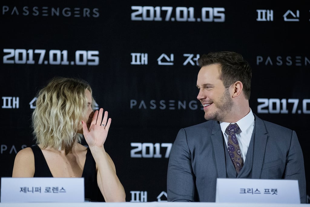 Jennifer Lawrence And Chris Pratt On Passengers Press Tour Popsugar Celebrity