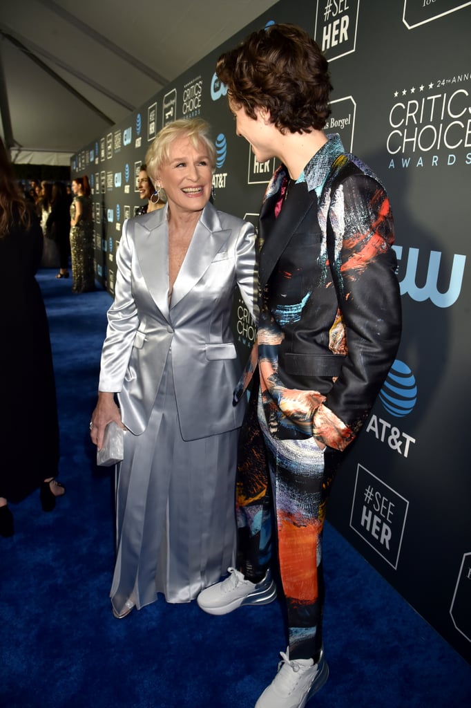 Glenn Close and Timothée Chalamet at 2019 Critics' Choice