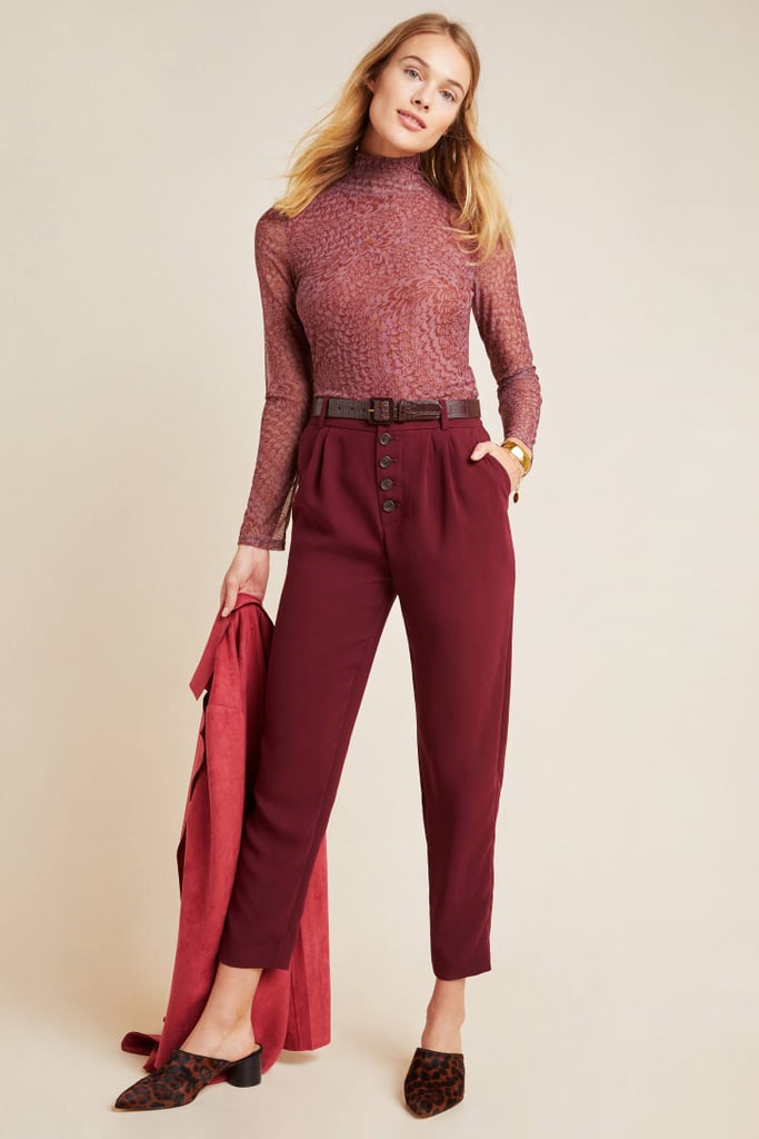 Sasha Button-Fly Tapered Trousers