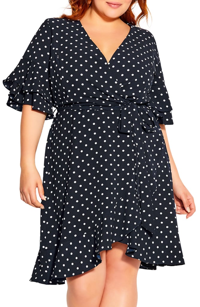 City Chic Fresh Spot Faux Wrap Dress