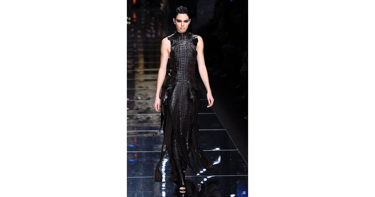 She Like Warrior in This Black Balmain Top | Behold: Every Incredible Outfit Kendall Jenner Wore For | POPSUGAR Fashion Photo 8