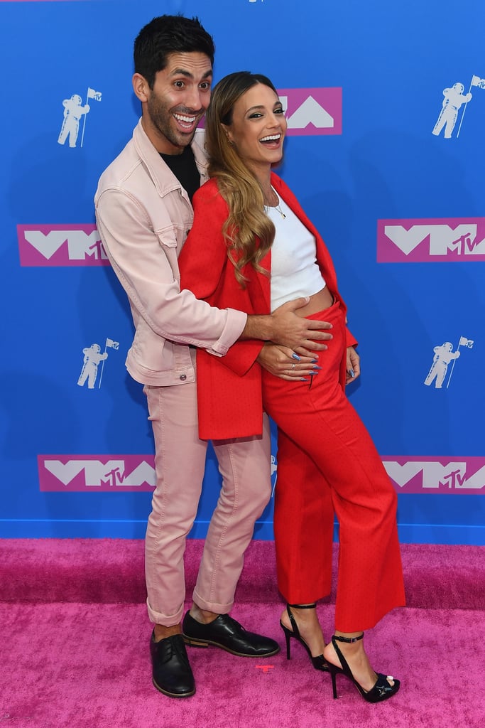 Nev Schulman and Laura Perlongo at the 2018 MTV VMAs