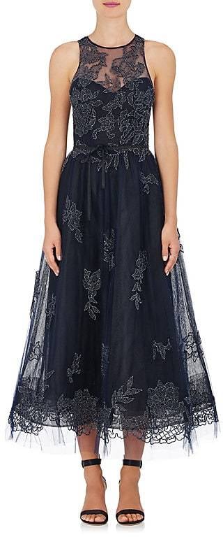 Monique Lhuillier Women's Embellished Tulle Sleeveless Gown