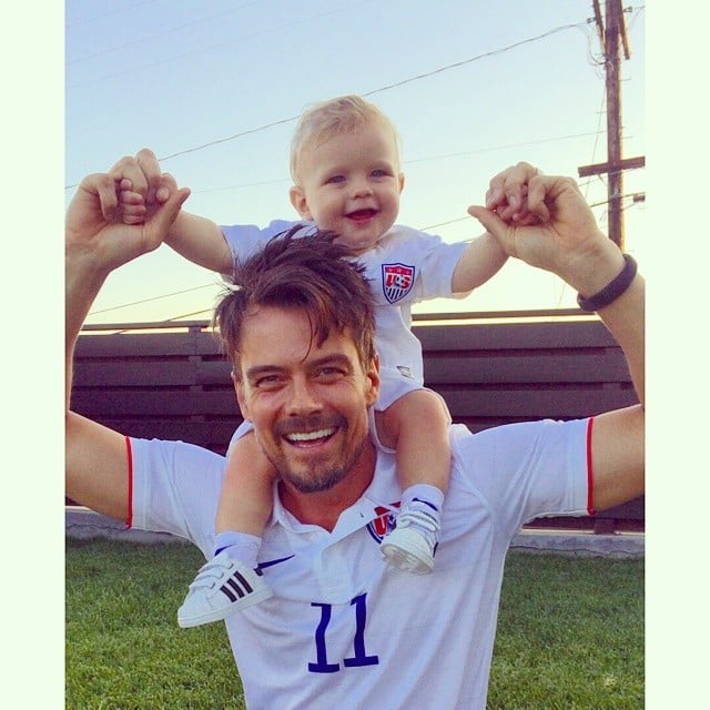 Josh Duhamel cheered on Team USA with his baby boy, Axl.
Source: Instagram user joshduhamel