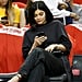 Kylie Jenner in Heels and Sweatpants at a Basketball Game