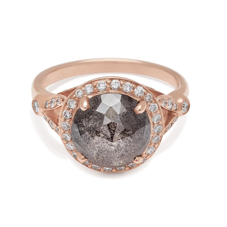 Luna Ring Rose Gold and Rose Cut Grey Diamond 3.98ct