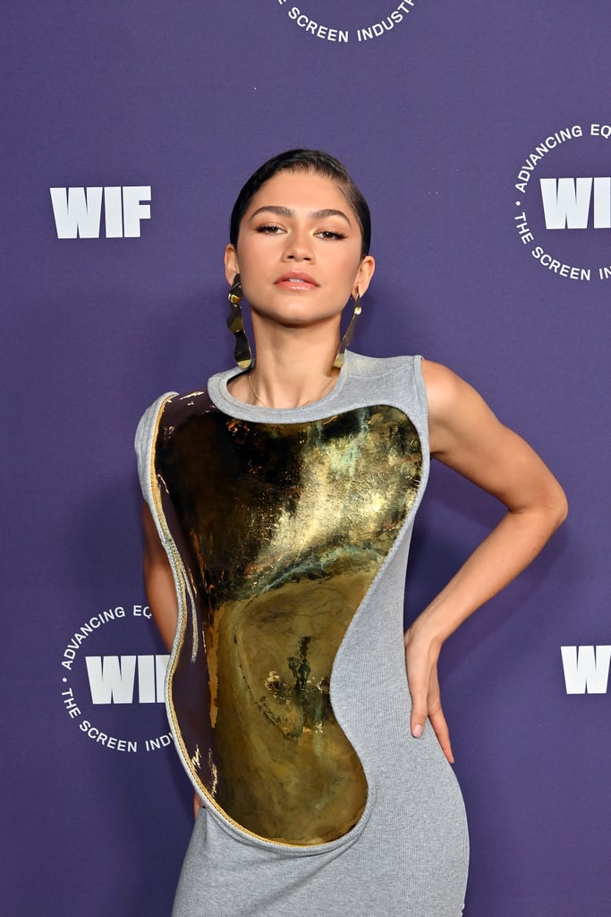 Zendaya's Gold-Plated Loewe Dress at Women in Film Honors