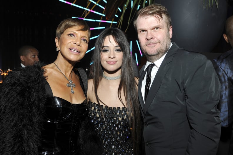Sylvia Rhone, Camila Cabello, and Rob Stringer at the 2020 Sony Music Grammys Afterparty