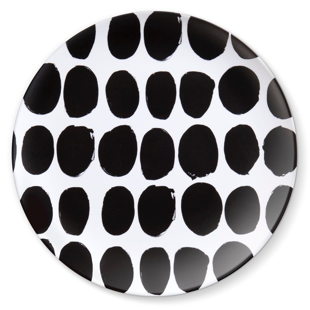 Koppelo print dinner plate set in black ($25)