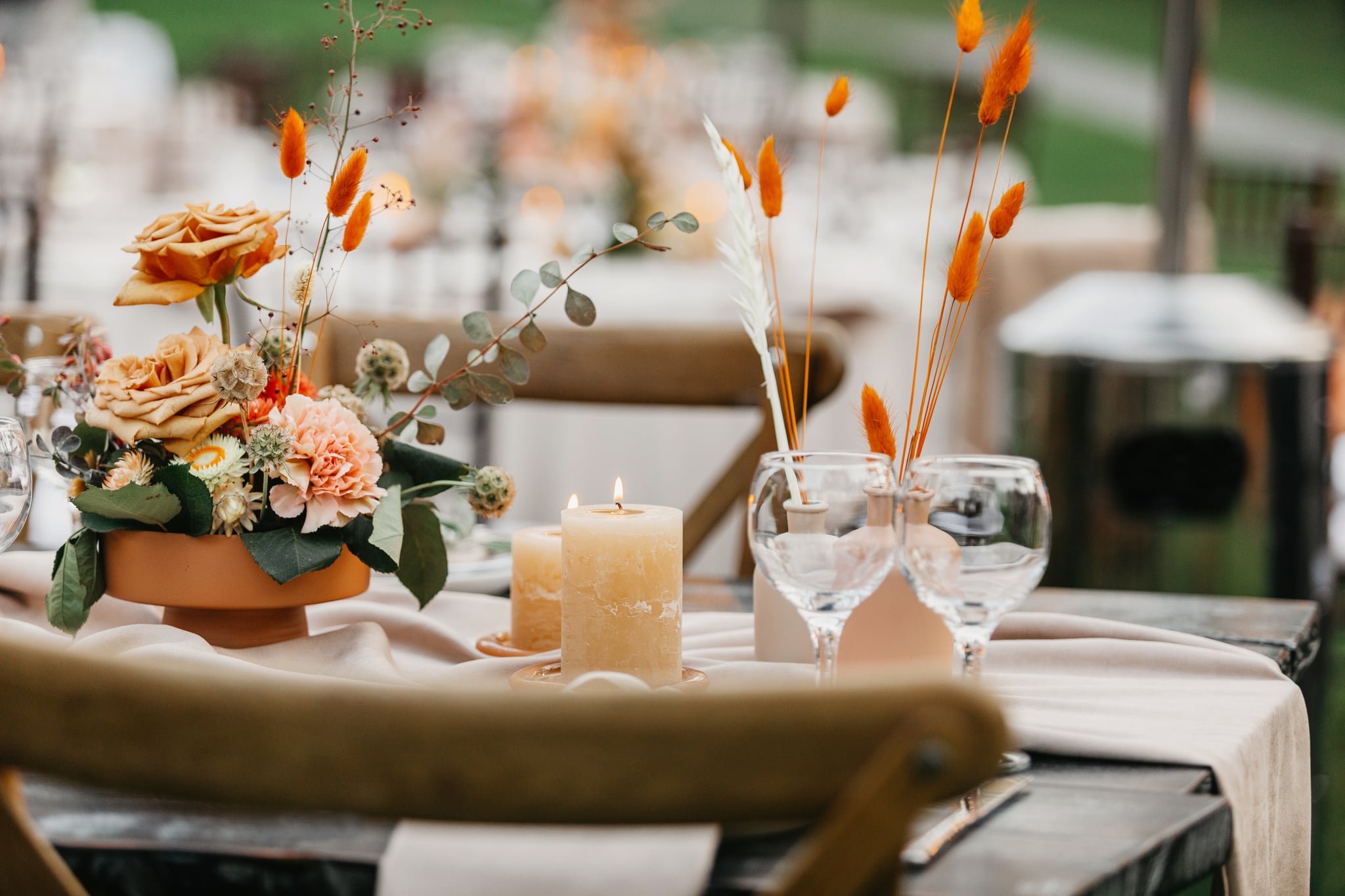 backyard wedding table