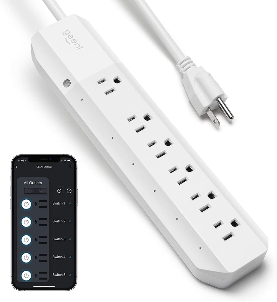 For Extra Outlets: Geeni Surge 6-Outlet Smart Extension Cord