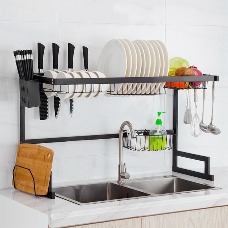 For Over-the-Sink Storage: Dish Cutlery Drying Shelving Rack