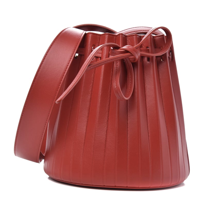 Mansur Gavriel Vegetable Tanned Calfskin Pleated Mini Bucket Bag