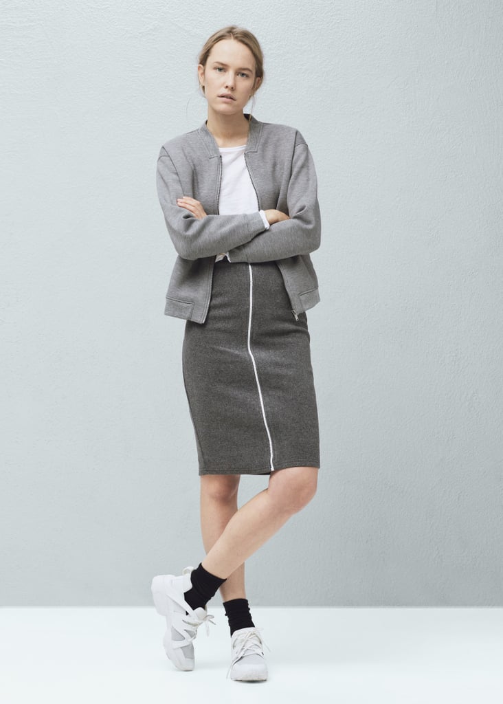 Mango Outlet Wool-Blend Zip Skirt