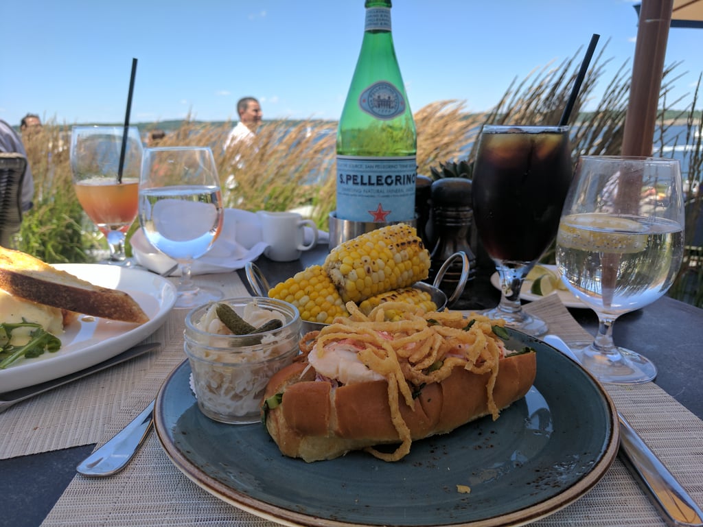 At Castle Hill Inn, we closed out our perfect Summer weekend with a three-course brunch and a stunning view. Some highlights included seafood salad, poached eggs and lobster hash, and this absolutely flawless lobster roll with fried onion on top.