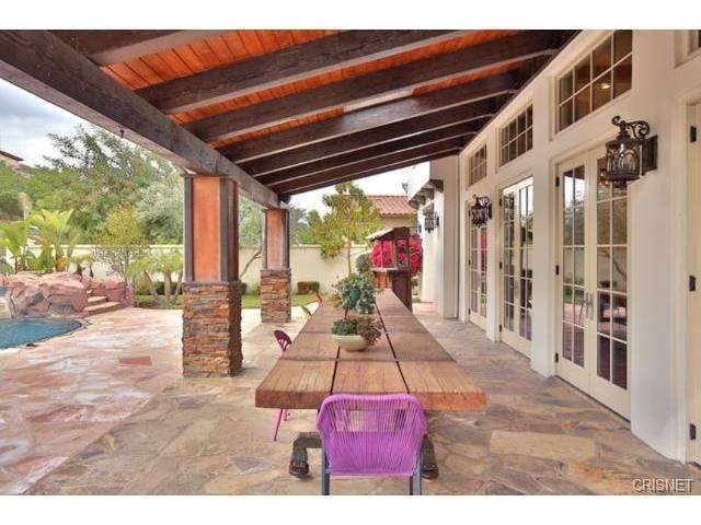 French doors off the living room open up directly onto the patio, giving Kylie easy access to the outdoors.