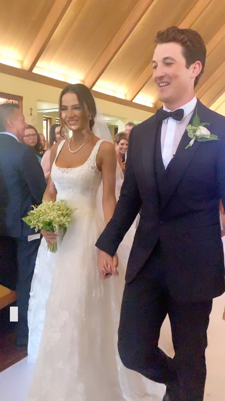 Keleigh Wore a Monique Lhuillier Dress Down the Aisle