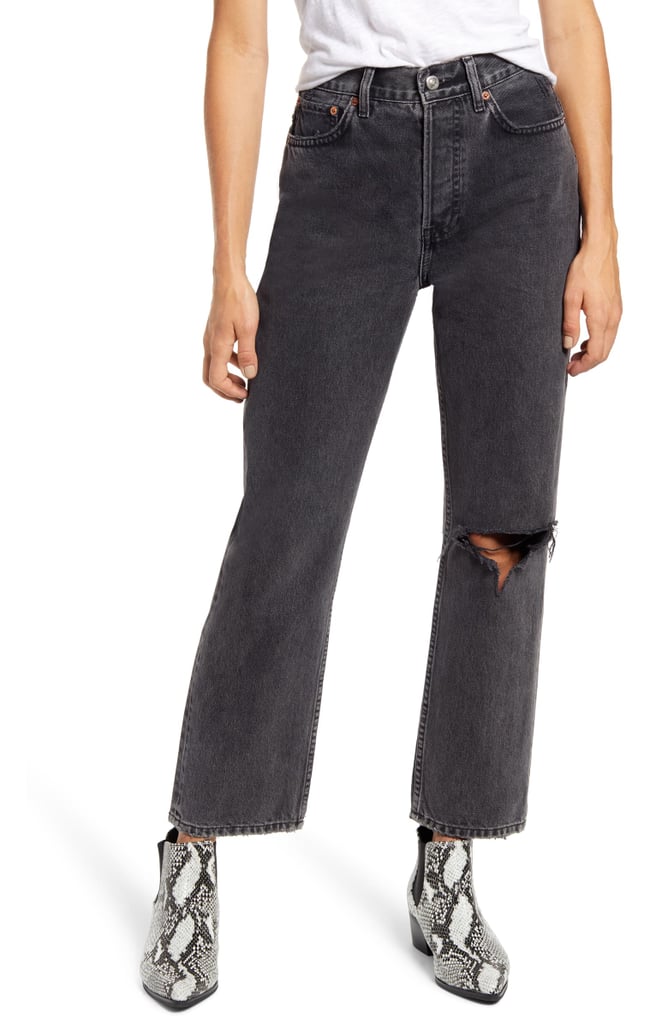 Topshop Chicago Ripped Knee High Waist Dad Jeans