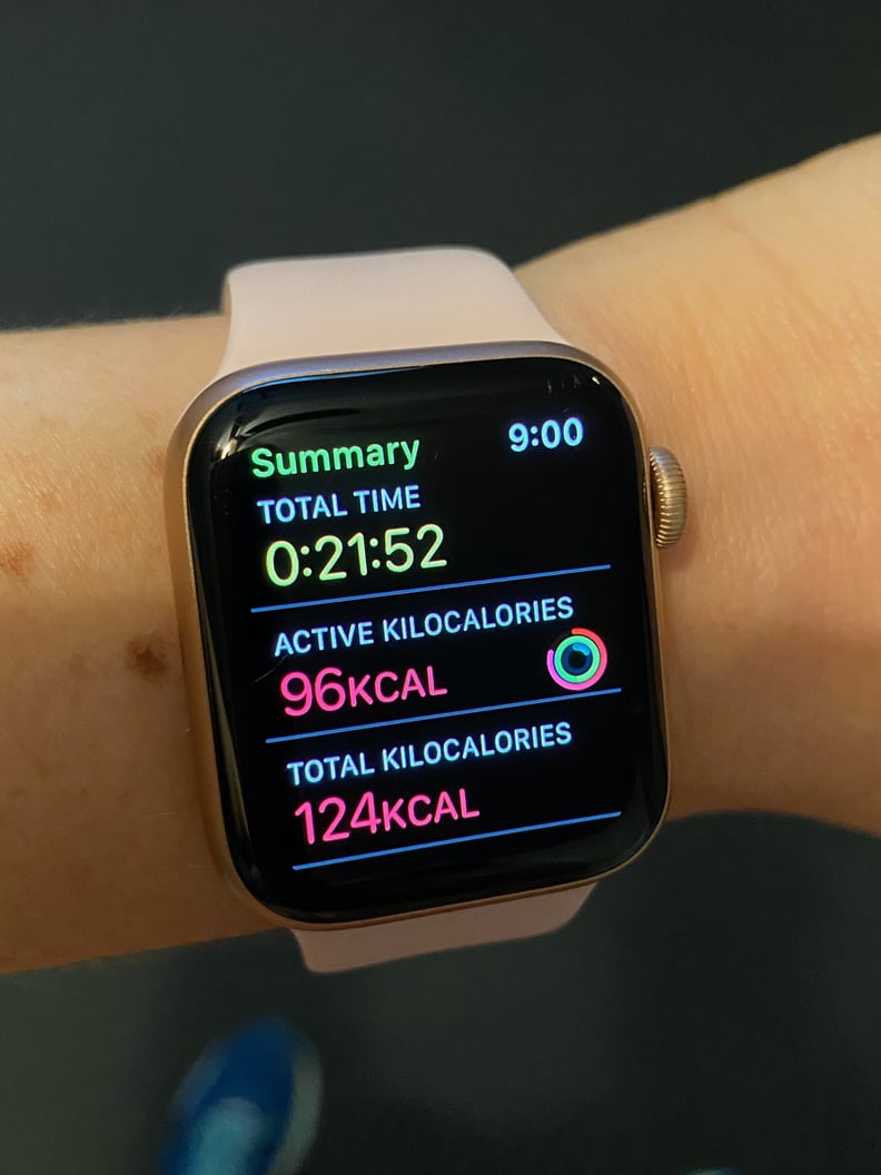 20-Minute Dance Workout Calorie Tracking Results Shown on the Apple Watch