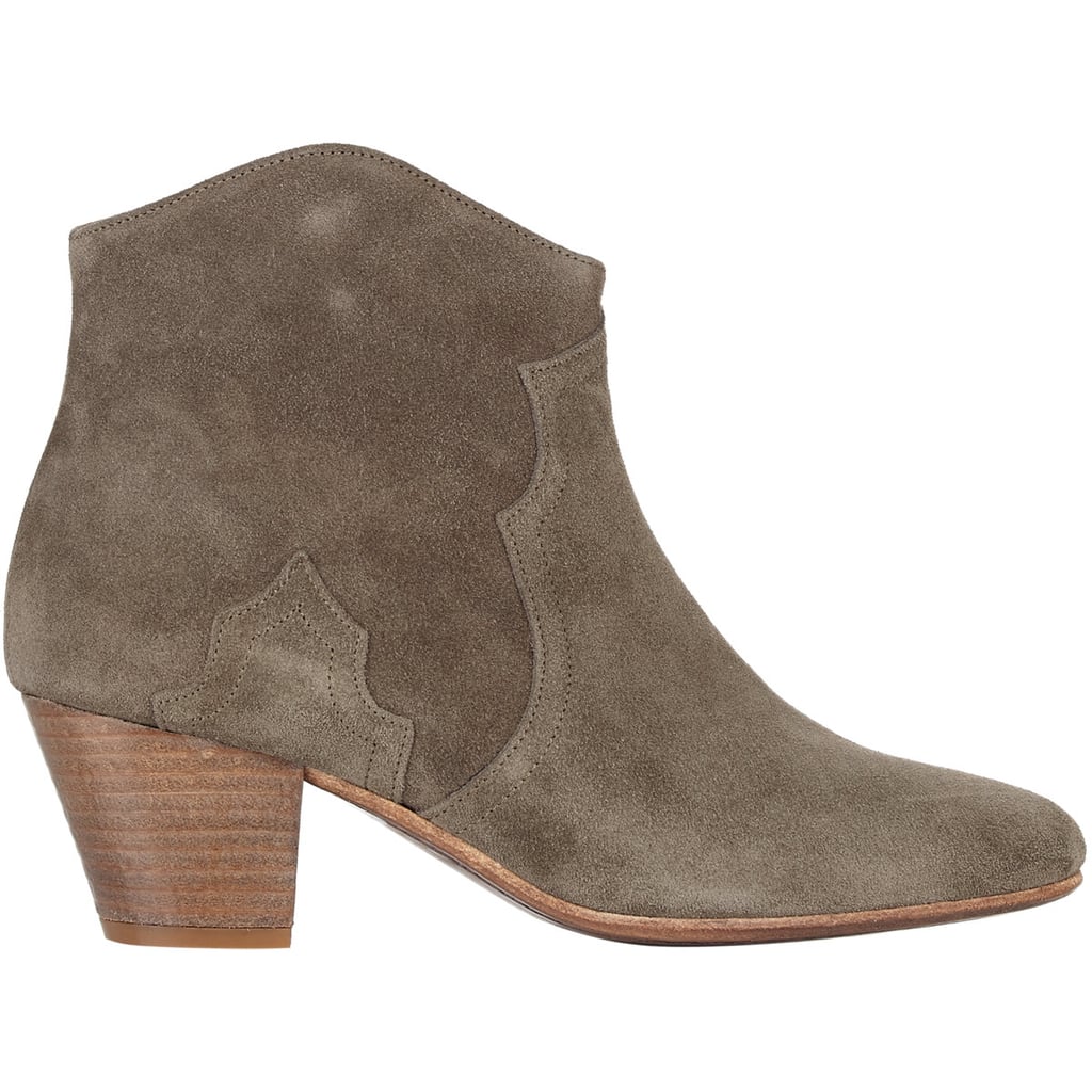 Isabel Marant Dicker Ankle Boots ($625)
"Trudging through the slush is not so great in an open-toed sandal. It's about a Marant ankle boot." — Simon Doonan