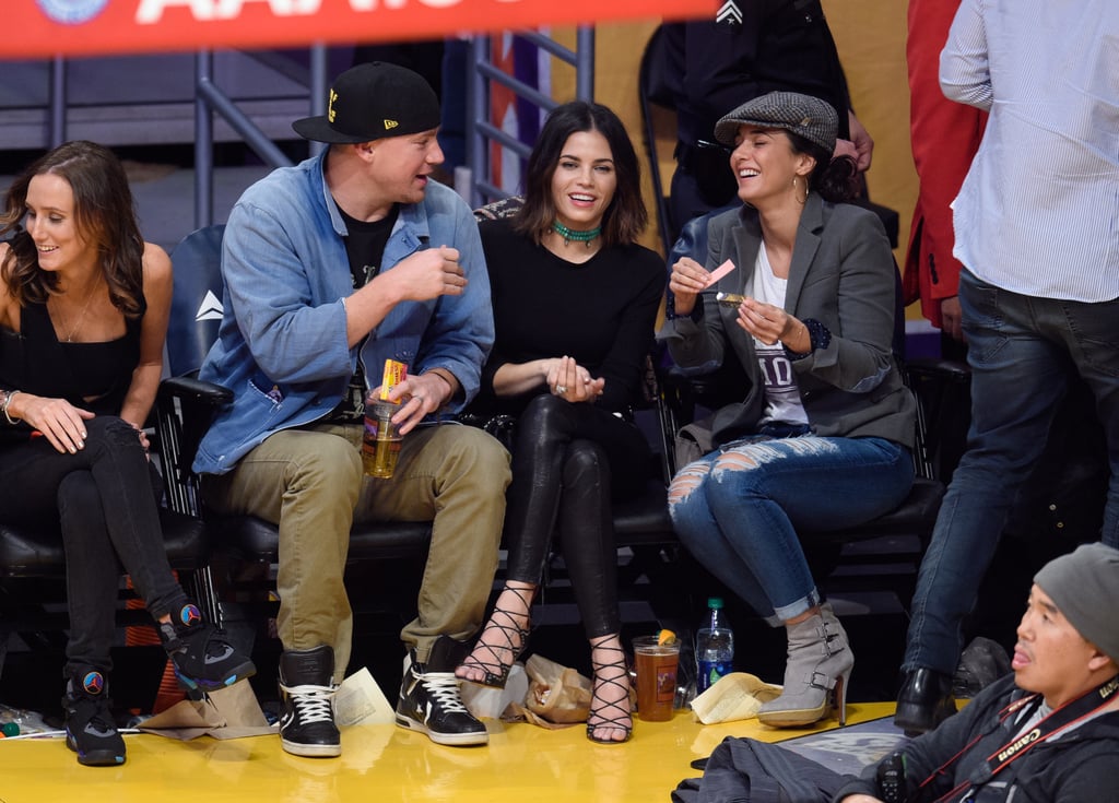 Channing Tatum and Jenna Dewan Kiss at Lakers Game 2015