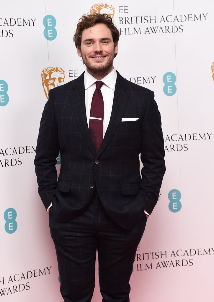 Sam Claflin smiled wide at the British Academy Film Awards nominations event in London on Friday.