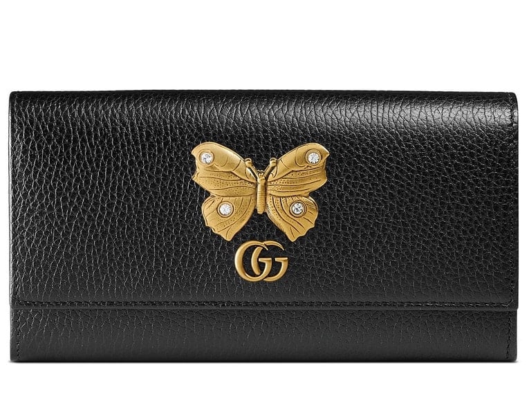 Gucci Farfalla Leather Continental Wallet