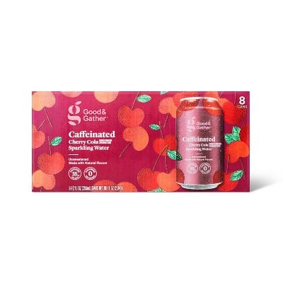 Good & Gather Cherry Cola Caffeinated Sparkling Water (8 pack)