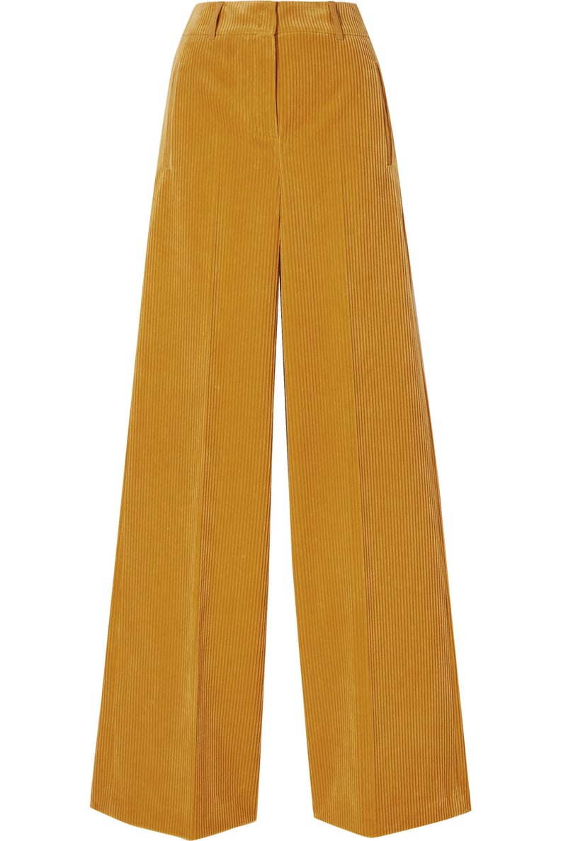 Akris Flore cotton and cashmere-blend corduroy wide-leg pants