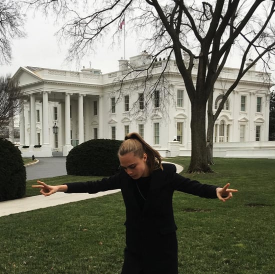 Cara Delevingne Wearing Sneakers at the White House